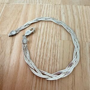 925 Sterling silver braid chain bracelet